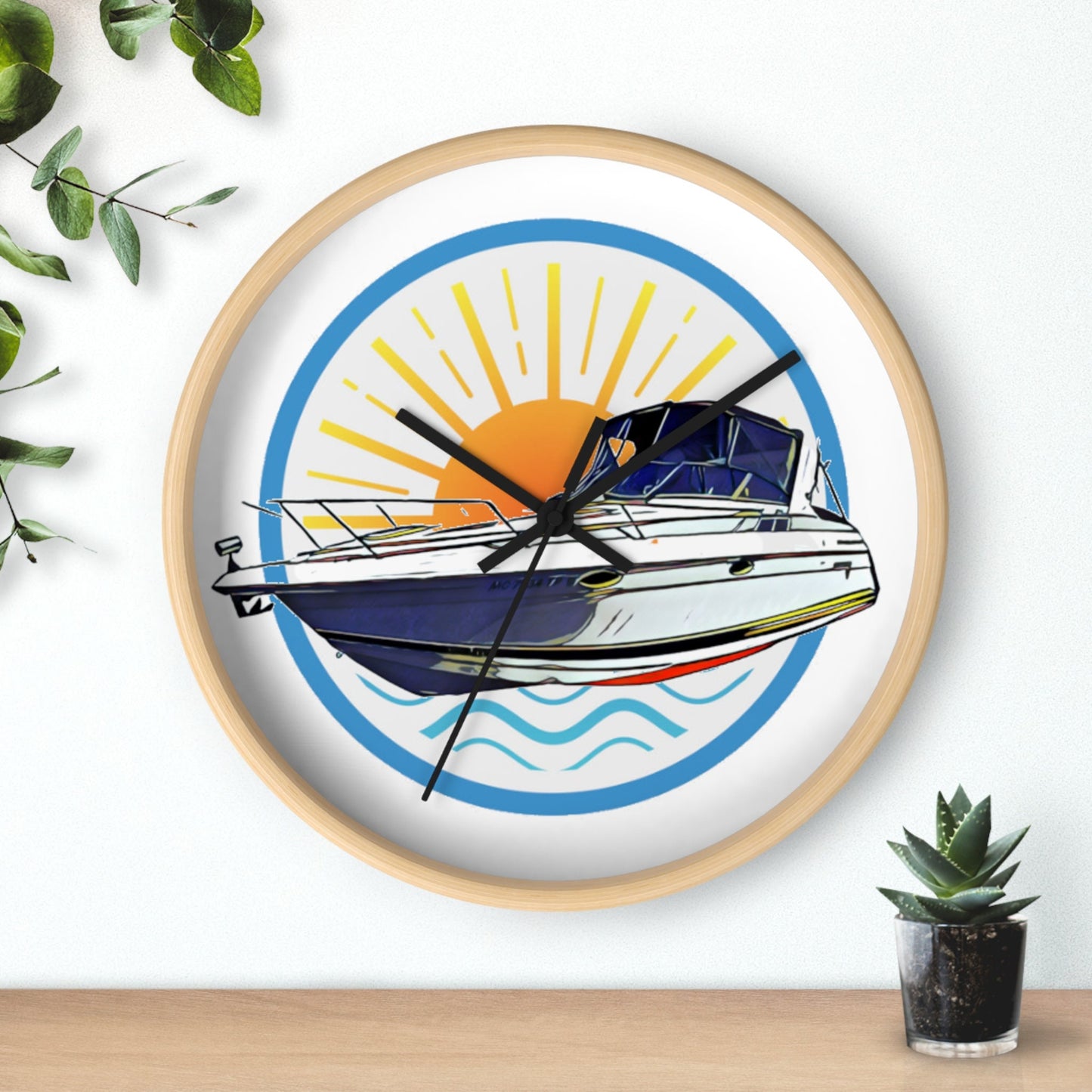 Custom Boat Design Wall clock - Personalized Boat Accessories - Makes a great gift!