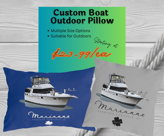 Custom Outdoor Boat Pillows | Personalized Boat Accessories - Makes a great gift!